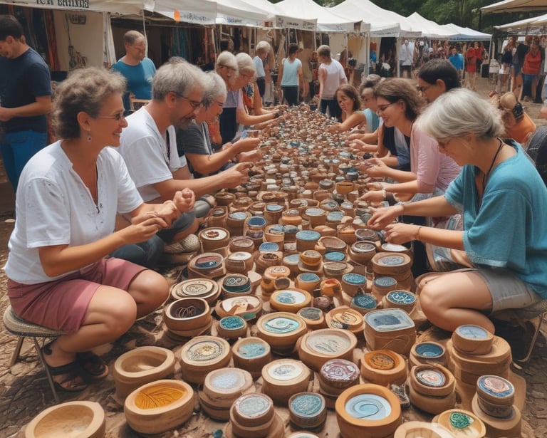 a table set up for a party with candles and flowers