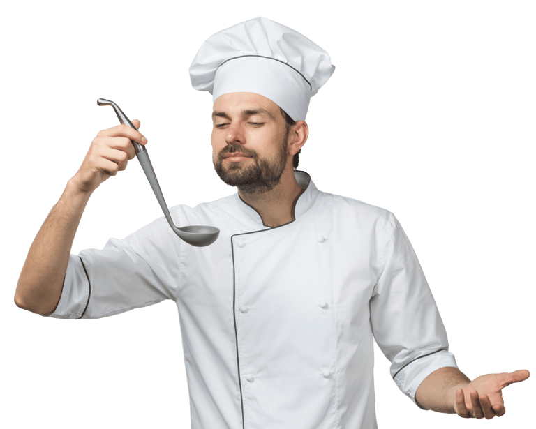 Chef apreciando o aroma— valorização de cardápio digital para restaurantes