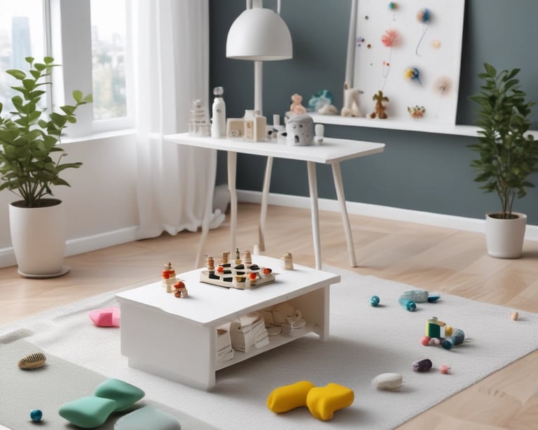 Scrabble tiles spelling out the words 'MENTAL HEALTH' are arranged in two rows on a white background. To the right of the tiles is a small green branch with four leaves.