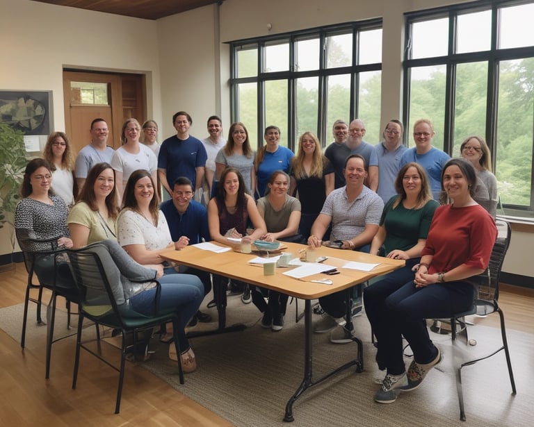 a man sitting at a desk using a laptop computer