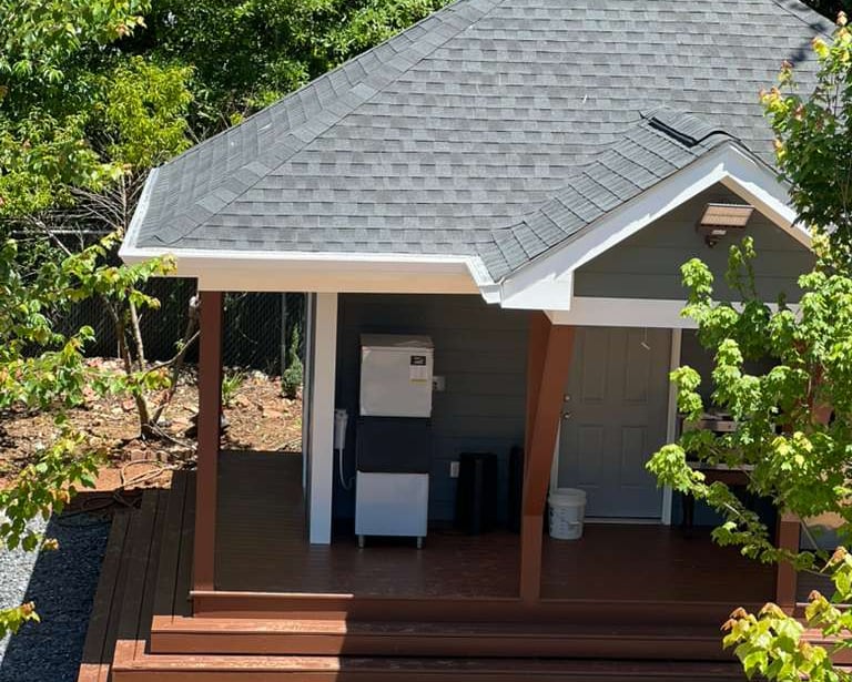 Close-up of gutter joints with clean cuts and sealed connections