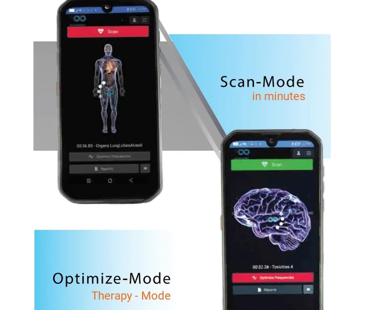 a cell phone showing a scan - mode scan - mode scan - mode