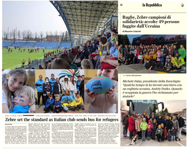 rugby zebra parma italy support ukraine