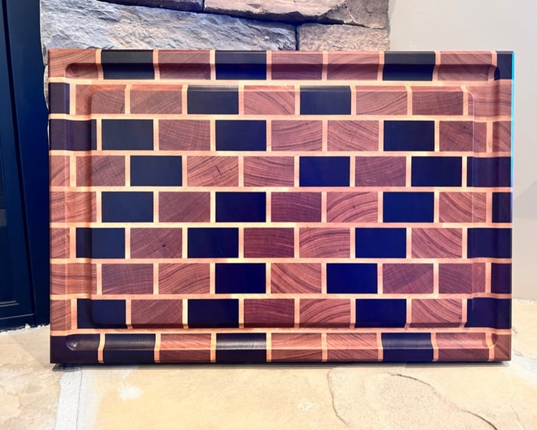 Brick Style. Cherry, Sapele, Black Walnut with Hard Maple Grout