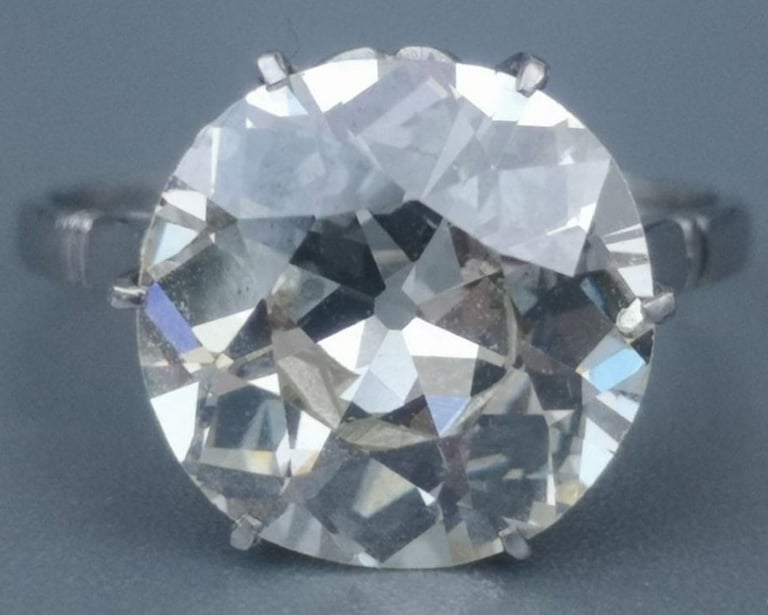 5.5 carat old cut diamond solitaire