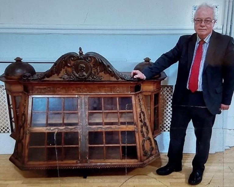 Cabinet made from oak salvaged from Nelson's flagship HMS Foudroyant