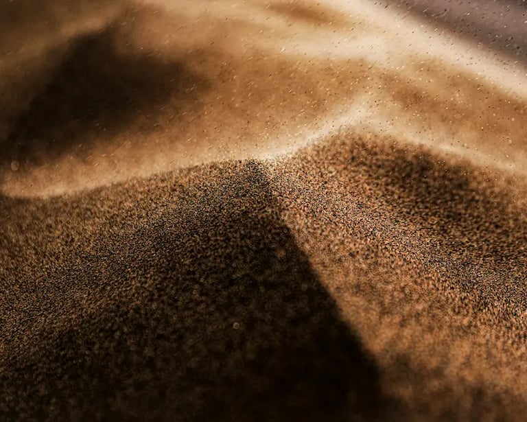 A close-up image of sand in the desert