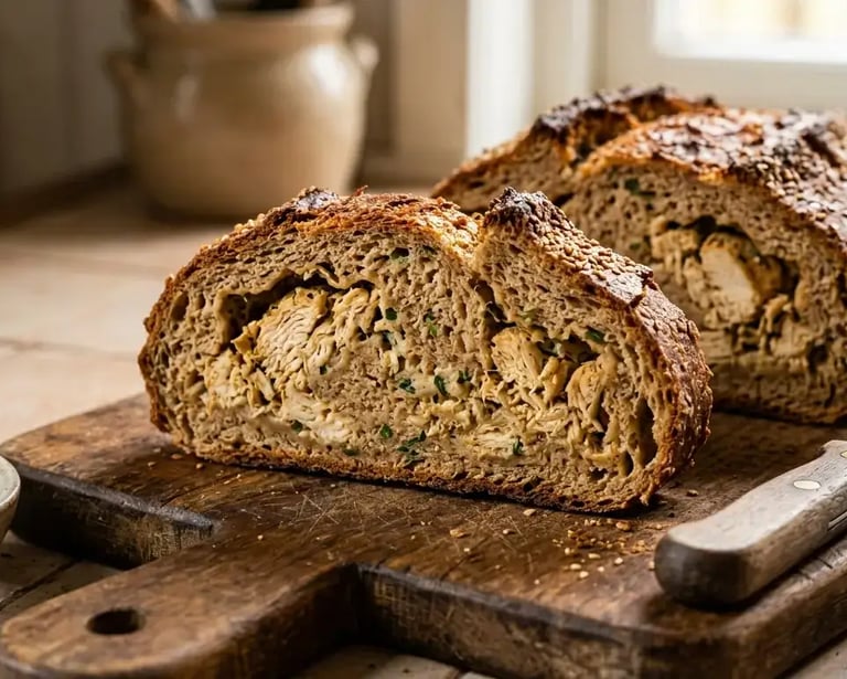 Pão Low Carb Recheado com Frango