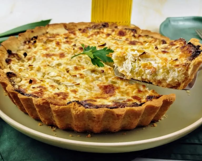 Quiche de Alho-Poró Low Carb