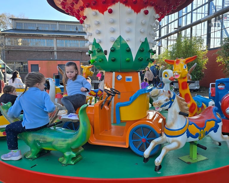 kinderen in draaimolen