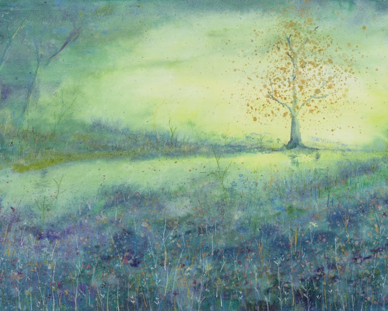 golden tree - Ethereal wall art uk