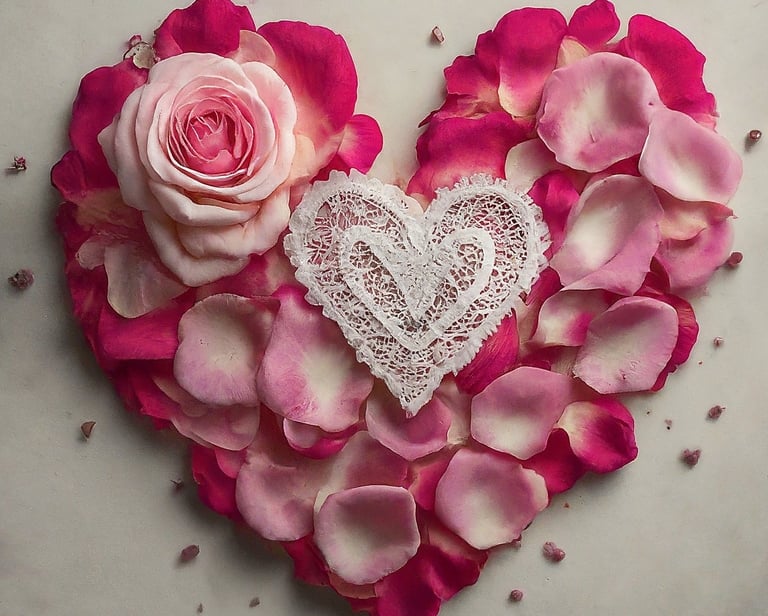 corazón de rosas
