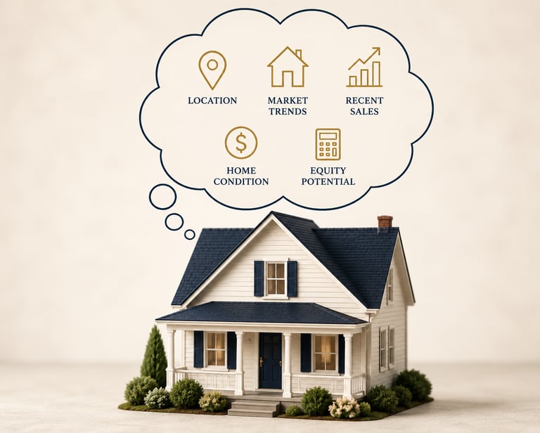 Graphic illustrating how to determine your home's value