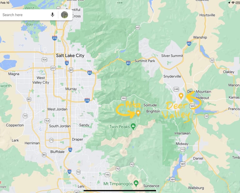 Deer Valley and Alta Locations