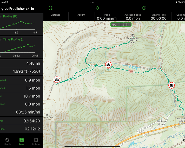 Lance ski in to Froelicher Hut with side trip