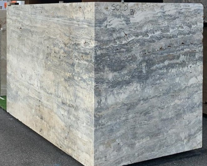 Silver Travertine Block