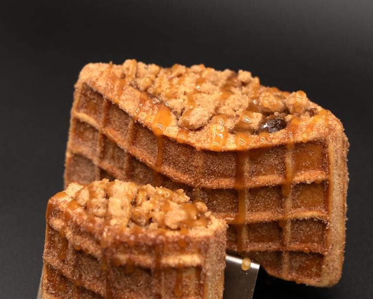 apple pie stuffed waffle