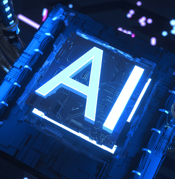 AI technology visualization representing AI governance and digital transformation
