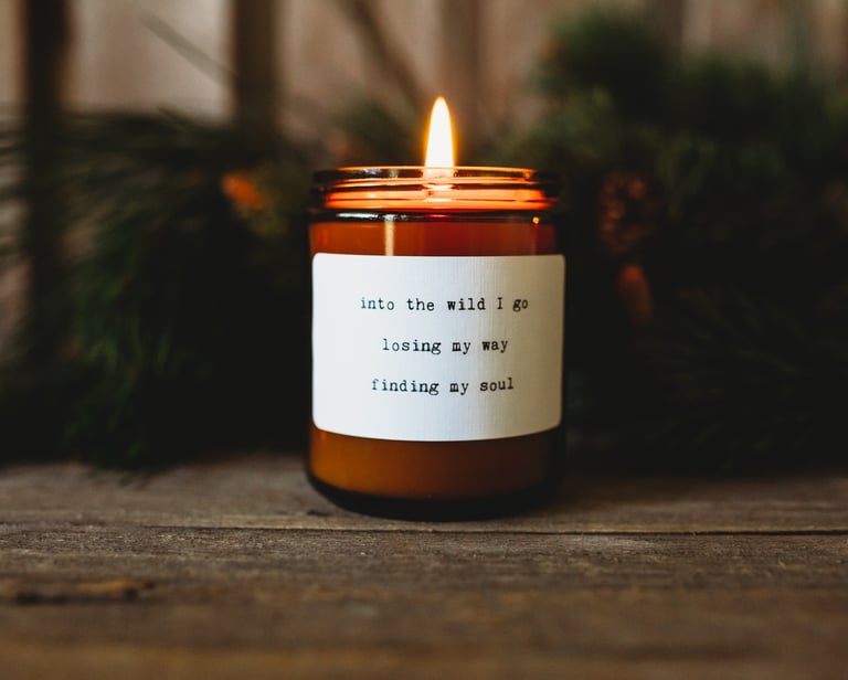 a candle with a candle in a candle holder