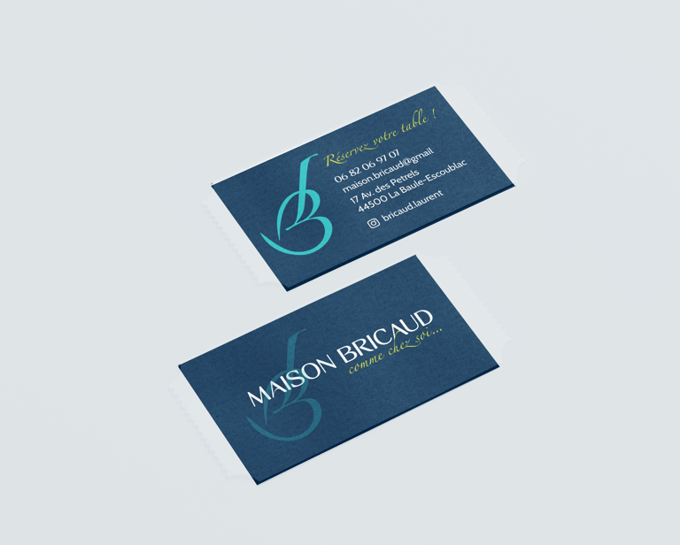 Carte de visite - Laurent Bricaud - Restaurant Maison Bricaud- Amy Atelier Graphique
