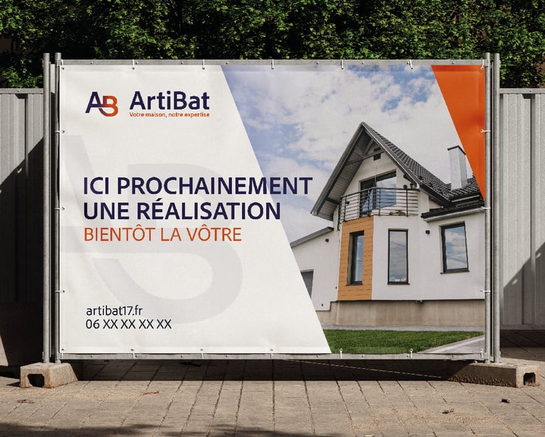 Réalisation : Panneaux de chantier pour ARTIBAT - Amy Atelier Graphique