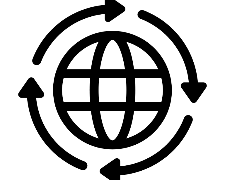 Globe with arrows spinning around, symbolizing uncontrollable natural cycles.