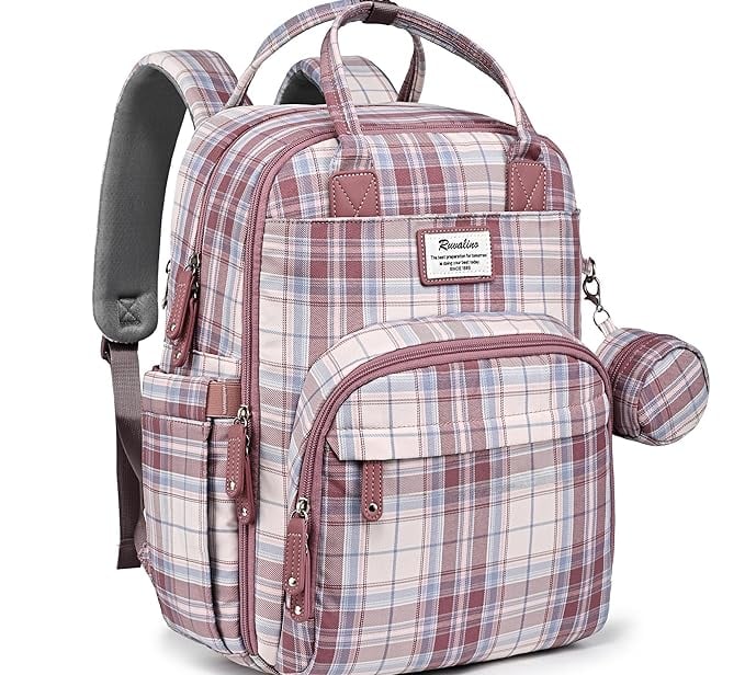 Diaper bag backpack with pacifier holder.