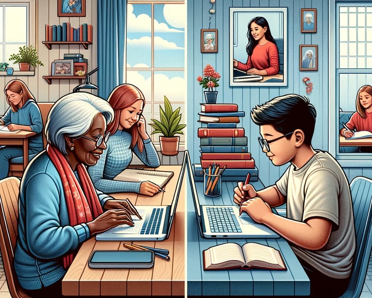 Picture depicting two types of one-on-one tutoring offered, in person and virtual