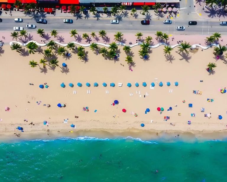 birds eye view of beach in florida panhandle