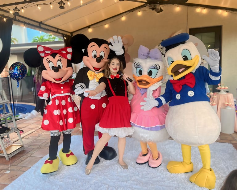 Disney characters with an entertainer