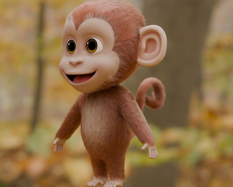 Modelagem 3D do mascote desenvolvido pela Produtora Movemen