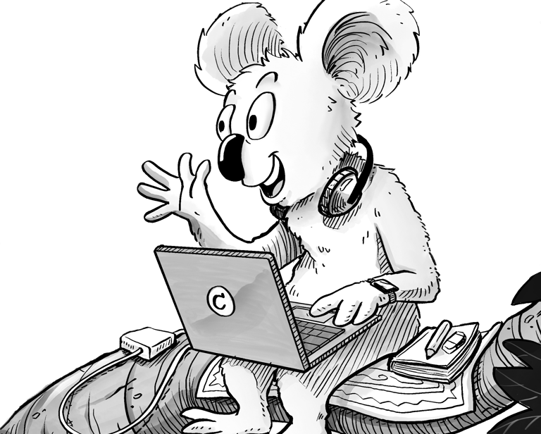 Vilkuttava Koala