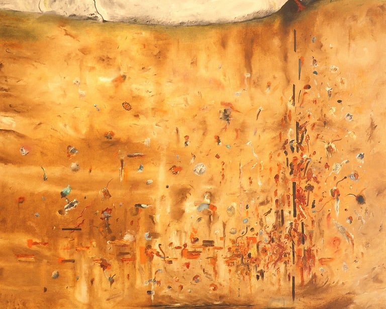 The Buried Land. Oil on canvas. 2023. 102 x 102 cms.