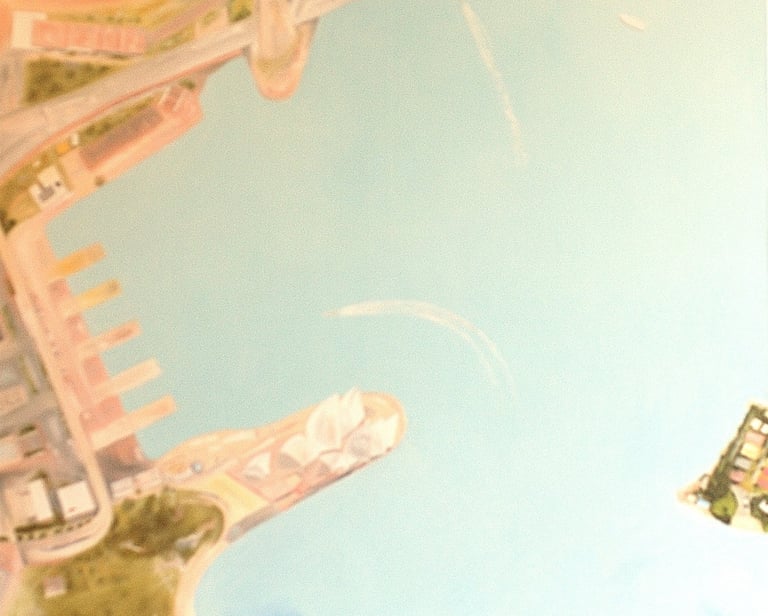 Sydney Harbour. Oil on canvas. 2023. 122 x 153 cms.