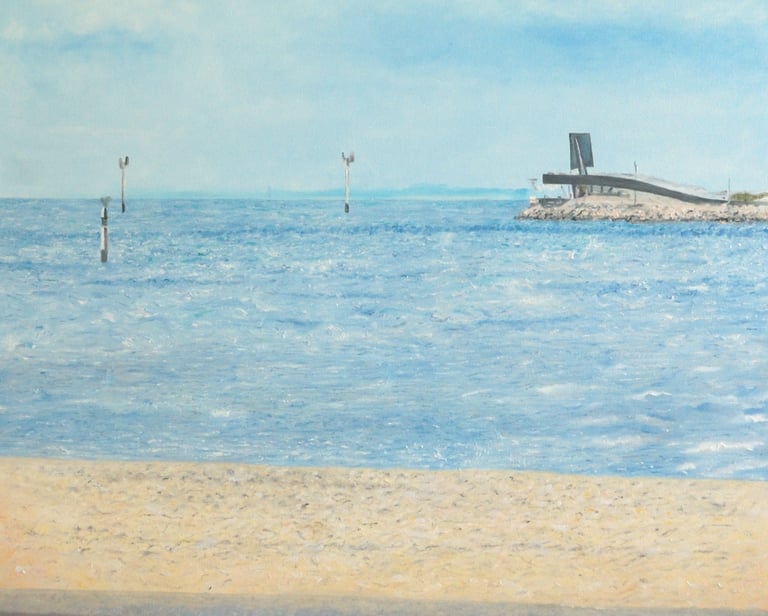 Port Melbourne. Oil on canvas. 2024. 122 x 122cms.