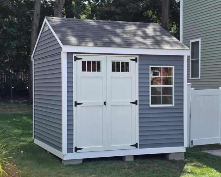 10x10 custom new england shed built on-site in Rockland, MA by Imperial Custom Sheds