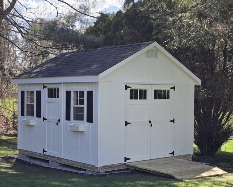 10x12 custom anchor shed built on-site in Rockland, MA by Imperial Custom Sheds