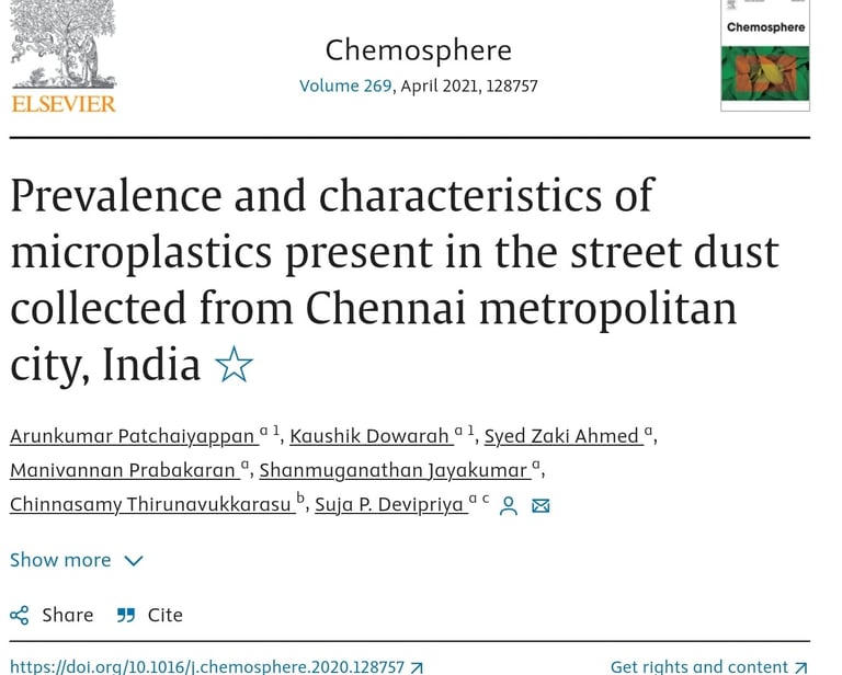 Microplastics in street dust india
