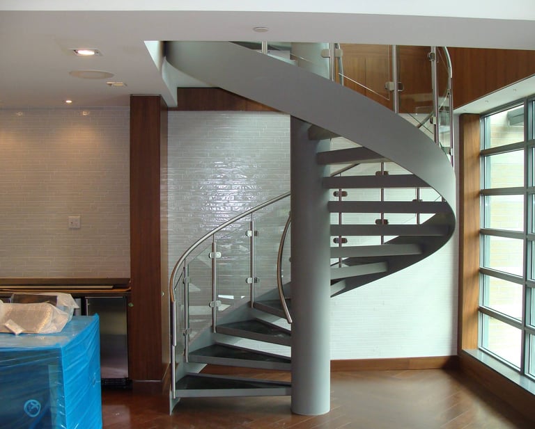 Spiral staircase at One Shurway, by Pengelly Iron Works