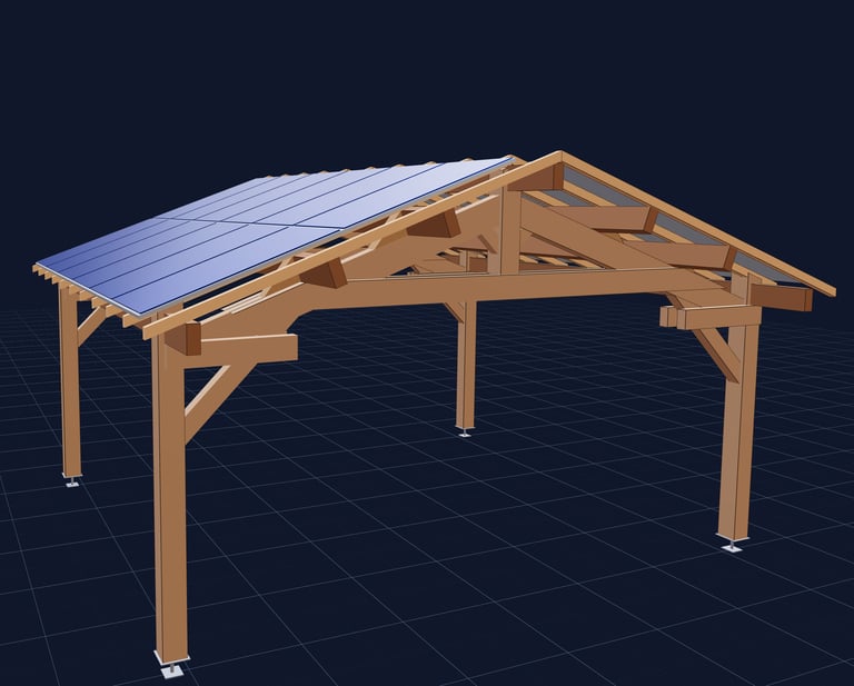Carports personnalisés compatibles solaire et panneau photovolaïque Aubenas ardeche