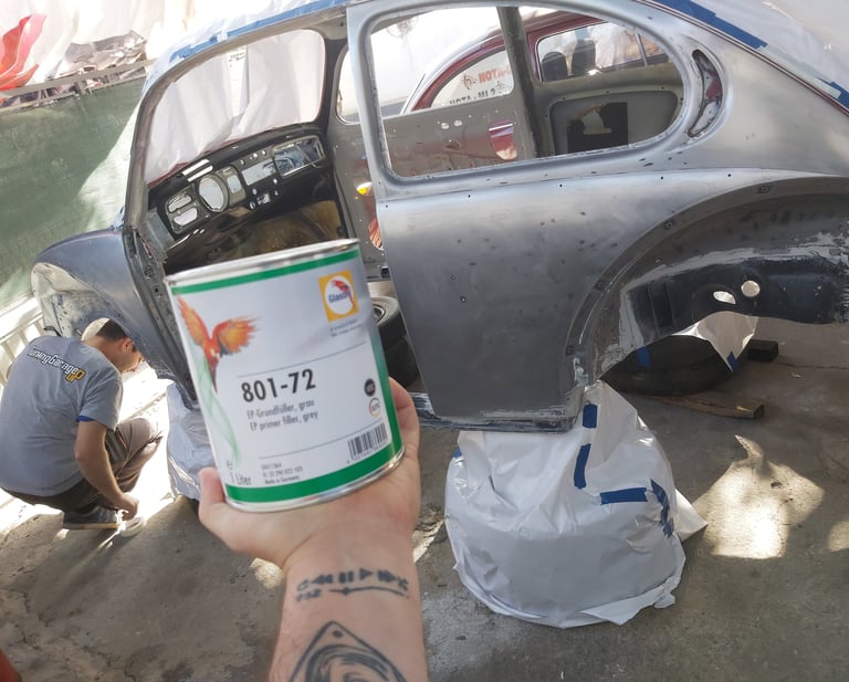 Лимарски работи и подготовка за фарбање на VW Beetle олдтајмер – Tuning Garage Up Македонија"