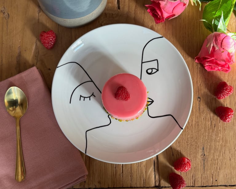 entremet pistache framboise