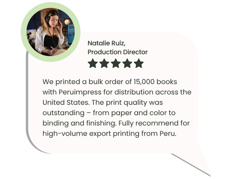 High-quality bulk book printing in Peru – 15,000 copies exported to USA