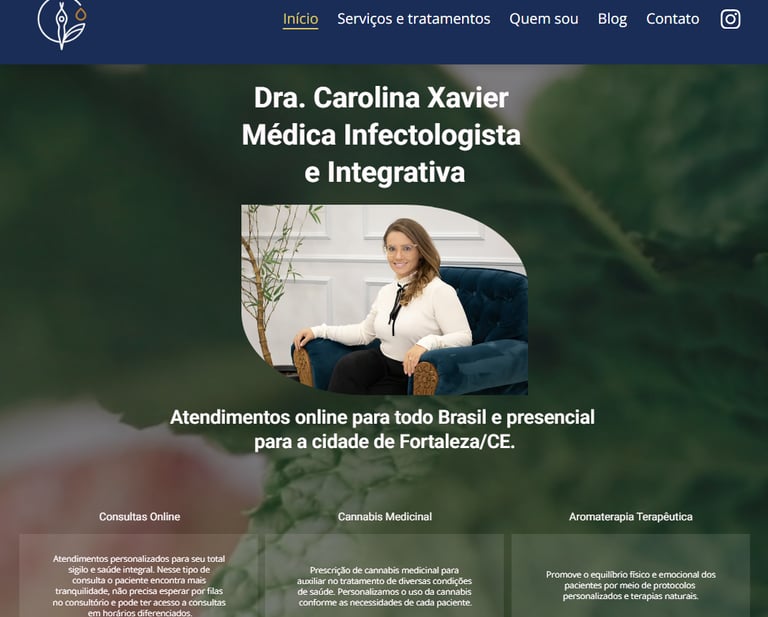 Site Dra. Carolina Xavier Medica infectologista e Integrativa