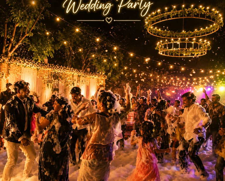 FOAM PARTY FUN AT ITS BEST –THRISSUR WEDDINGS!