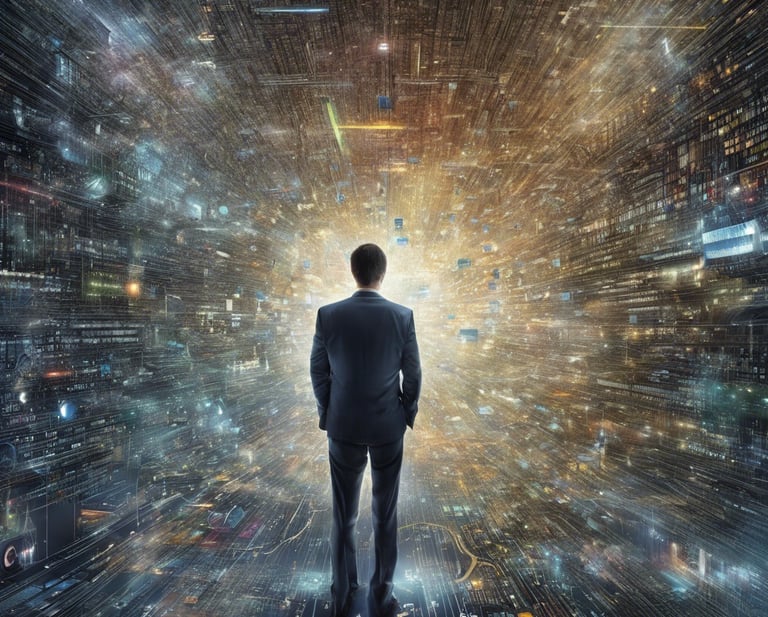 blue and white round illustration