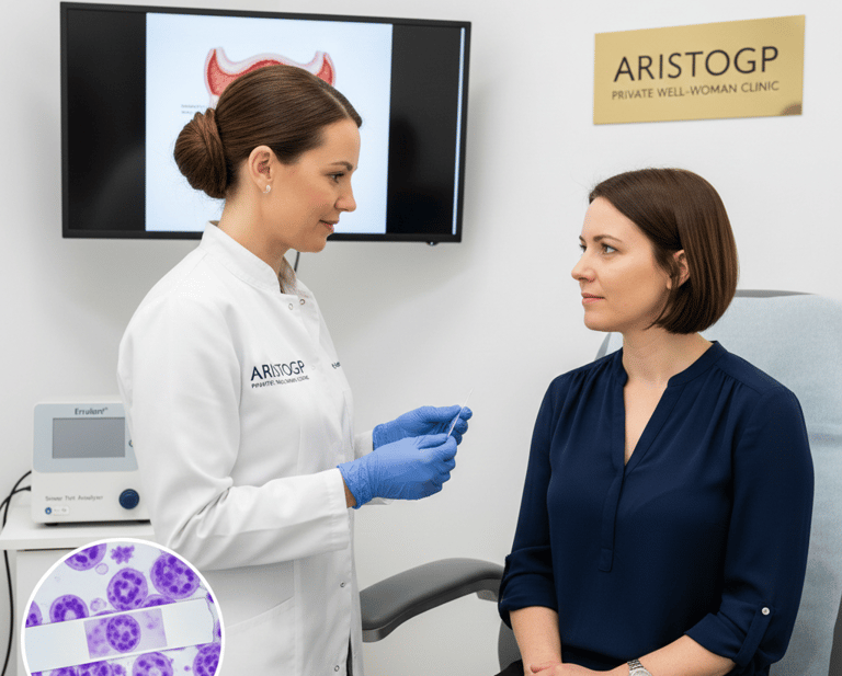Professional well-woman clinic in London providing private cervical cancer screening and health chec