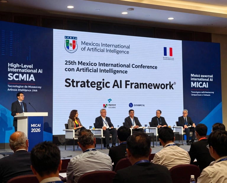 Conference hall filled with international AI experts at MICAI 2026.