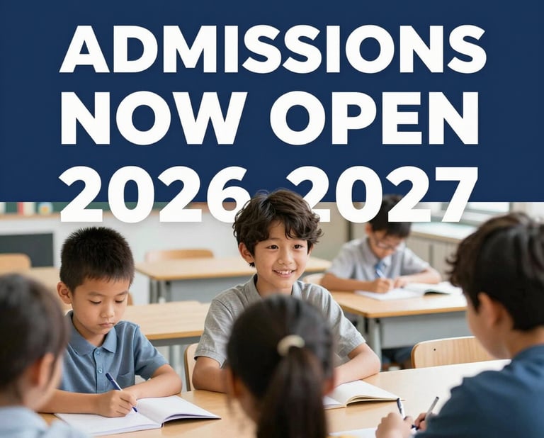 University admissions now open for 2026-2027 academic year with classic brick campus building.