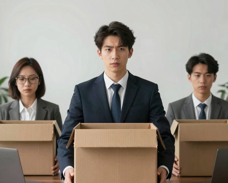 A vibrant illustration of a person interacting with AI technology on a laptop.